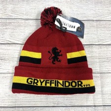 Harry Potter Hogwarts House Gryffindor Crest Pom Beanie Hat Cap One Size