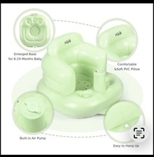 BabySeat Back Support Chair Inflatable Blow Up Green 3-36mo New 