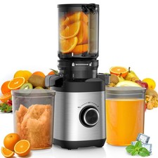 Juicer Machines, 100 Watts Cold Press Juicer with Wide Chute, Slow Masticatin...