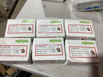 Lot of 300 Wago 2-Conductor Lever-Nuts 222-412 Wire Splice Terminal Block