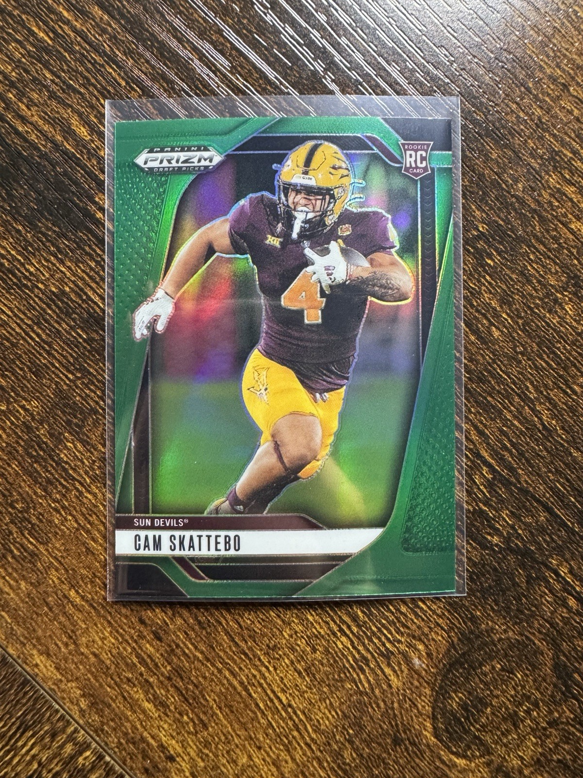 2025 Panini Prizm Draft Picks Green Prizm Cam Skattebo RC #9
