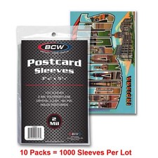 1000 BCW Archival Soft Postcard Poly Sleeves - Acid Free Polypropylene Holders