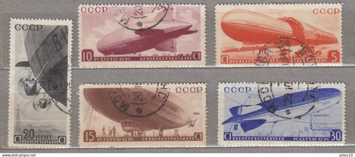 RUSSLAND UDSSR 1934 Luftschiffe Mi 483-487 gebraucht(o) CV130EUR