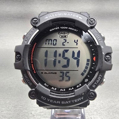 Casio Illuminator AE-1500WH Watch Men 51mm Black Alarm Chrono Backlight New Batt