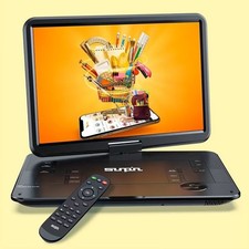 Portable DVD Player 17.9" with 15.6" HD Swivel Screen, Rechargeable, Region-Free