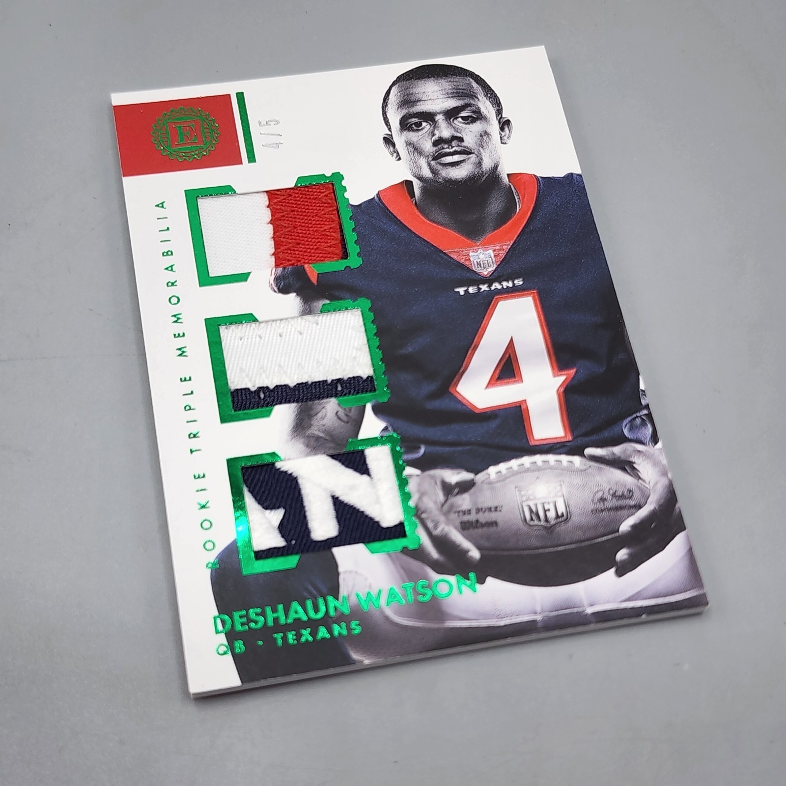 Deshaun Watson Panini Encased Rookie Triple Memorabilia #14 Base