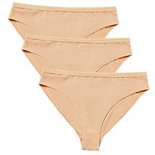 3 Packs Ballet Underwear High Cut Gymnastics Seamless Dance Medium Nude