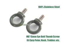 BarrowPro Fishing Barrow Eye Bolts Thumb Screw M8 for Carp Porter Trakker etc x2