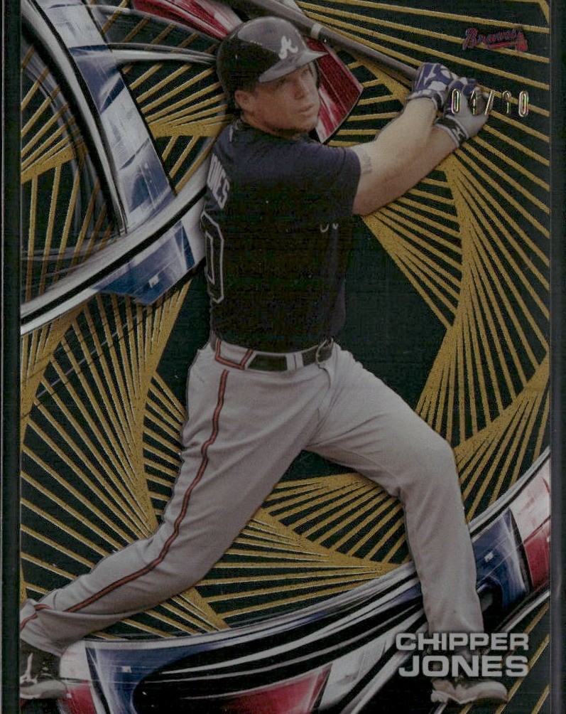 2016 Topps High Tek #HT-CJ Chipper Jones Gold Rainbow Diffractor 4/60