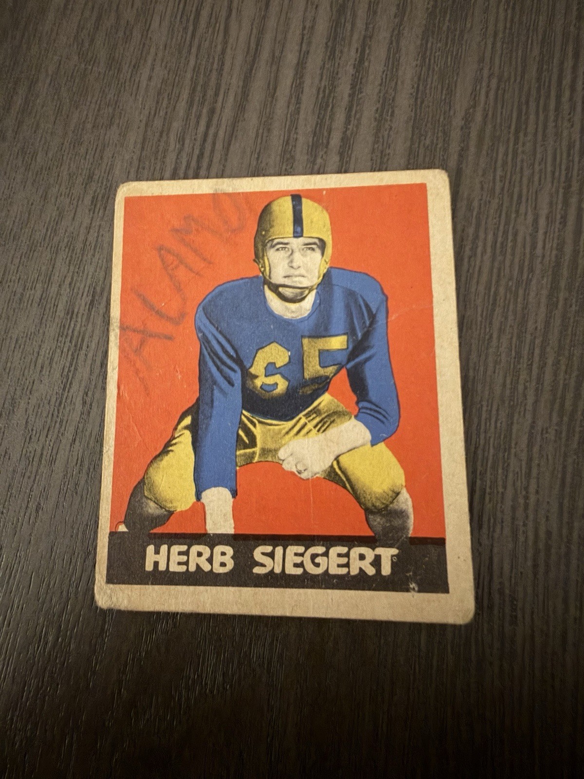 Herb Siegert #70 Football Cards 1949 Leaf trading card — raw and PSA graded price guide