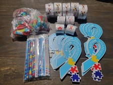 Autism Awareness Bundle -36 Bracelets, 24 Magnets, 24 Pencils and 900 Stickers