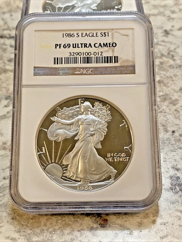 1986-S NGC PF69 ULTRA CAMEO AMERICAN SILVER EAGLE