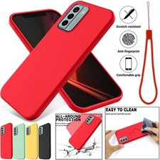 Liquid Silicone Case For NOKIA G22 G21 G11 C12 C21 C31 Soft Back Cover Lanyard