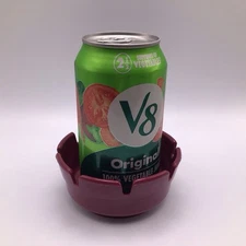 Vintage MCM GES LINE Melamine Ashtray Coaster Round USA Burgundy 4”