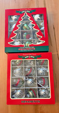 Lot of 2 Boxes Christopher Radko Shiny Brite Retro Stripe Glass Ball Ornaments