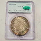 1883-O Morgan Silver Dollar ~ PCGS MS64 CAC OGH Rattler Rainbow Toned