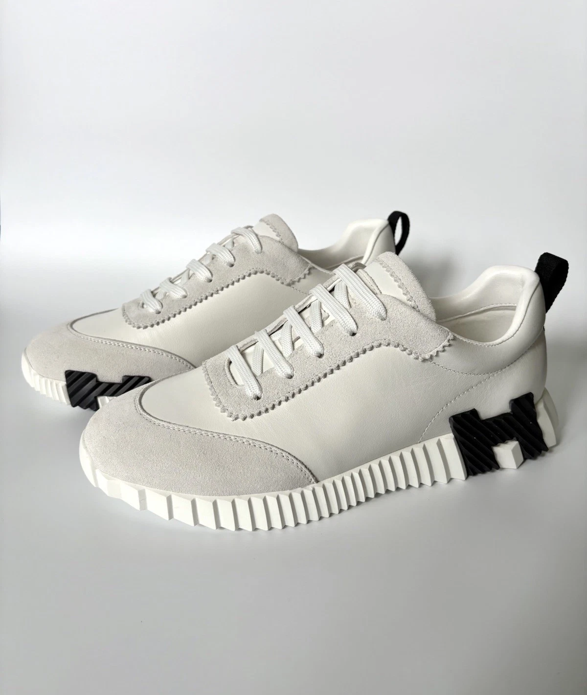Hermès Bouncing Sneakers White Black Men’s Size 10 US 43 EU