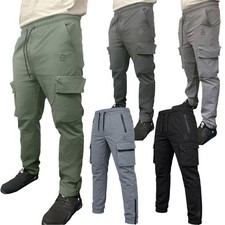Mens Waterproof 4 Way Stretch Cargo Trousers Tactical Outdoor Hiking Joggers