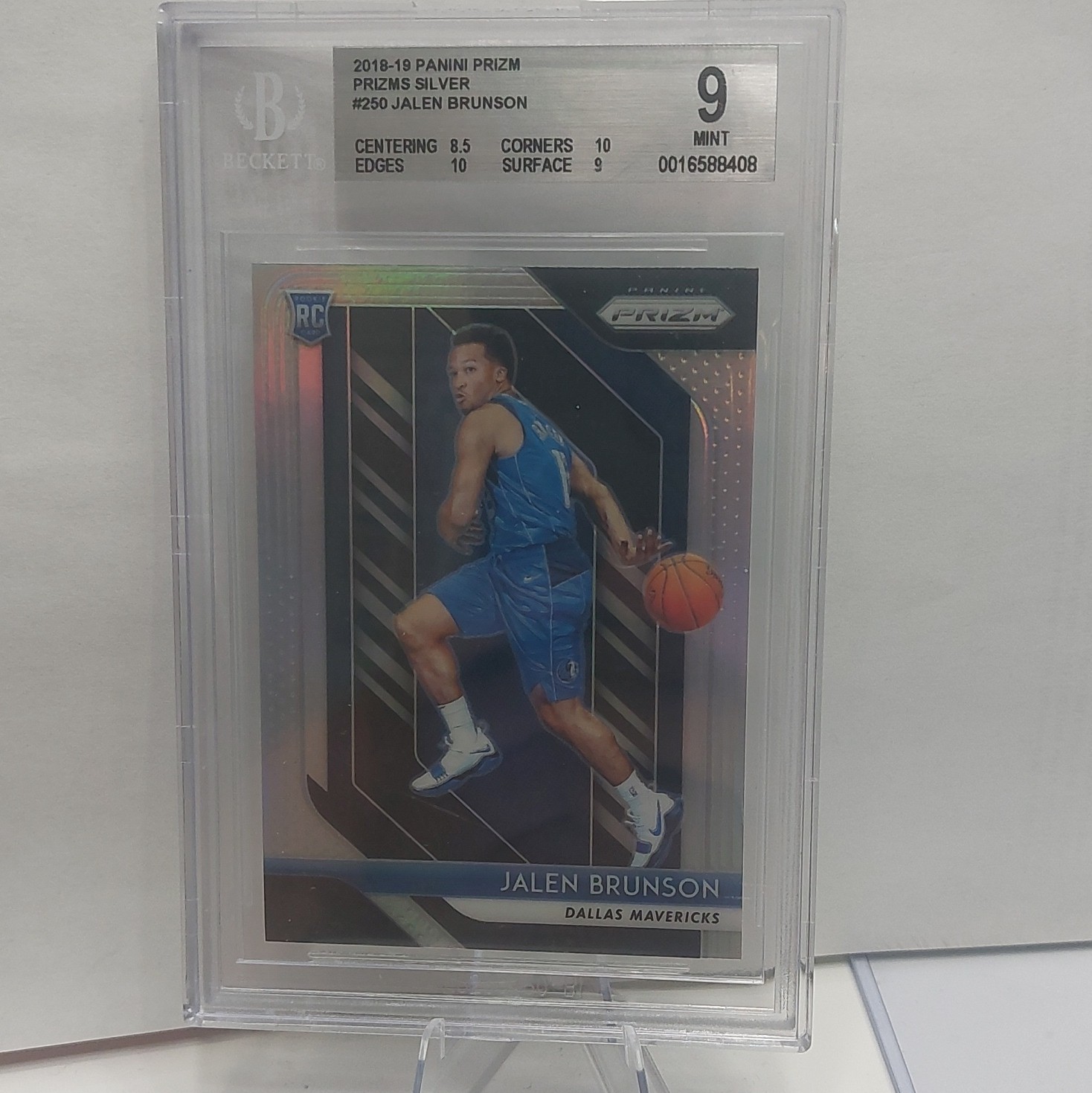 2018-19 Panini Prizm Silver Jalen Brunson RC #250 Dallas Mavericks BGS 9