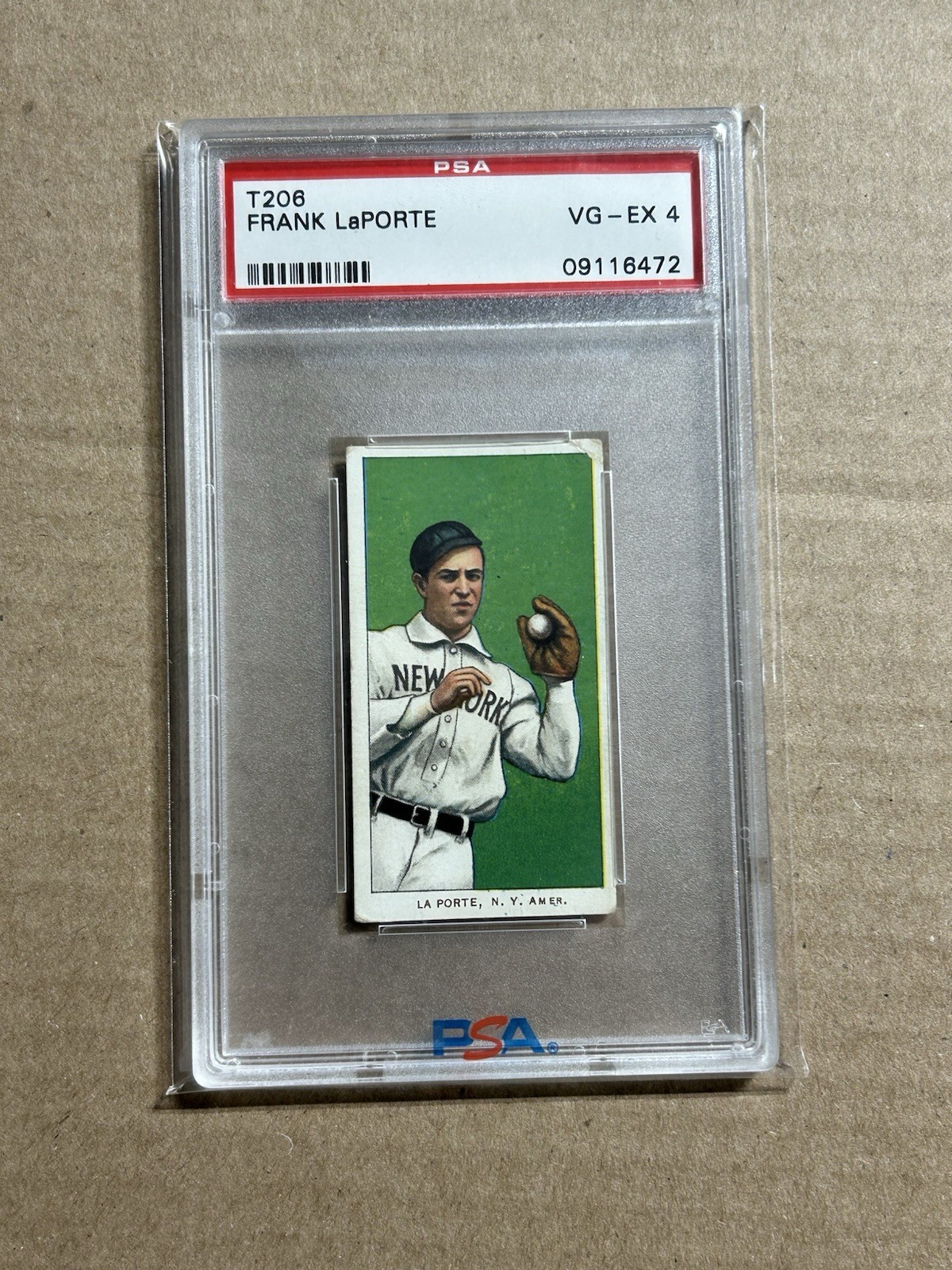 1909-11 T206 FRANK LaPORTE PIEDMONT 350 PSA 4 VG-EX