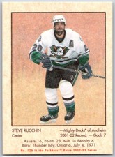 2002-03 Parkhurst Retro Steve Rucchin Mini Parallel Anaheim Mighty Ducks #126