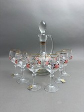 Set Karaffe & 6 Lik&ouml;rgl&auml;ser Sherry WITTIG Kristall Glas ERWI 60er 70er Vintage
