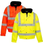 Hi Vis Waterproof Reflective Padded Hooded Work Safety Jacket Winter Coat Warm