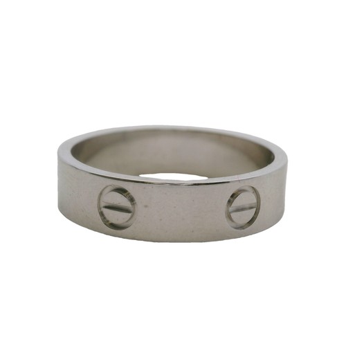 Authentic Cartier Classic Model 5.5mm Solid 18kt White Gold Love Ring - Picture 2 of 4