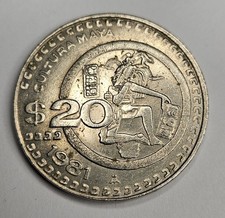 1981 Mexico 20 Pesos - Copper Nickel Coin - Mexican - World Coin - Mayan Culture