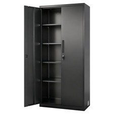 Uimoso 68.9" Metal Steel Storage Cabinet 5 Shelves Lockable Garage Cabinet Black