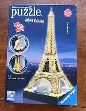 New Ravensburger 3D Puzzle Night Edition La Tour Eiffel Paris 125791 -New- Open