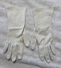 Vintage JCPenney Ivory Nylon Dress Gloves One Size 6.5  8 Mid Length