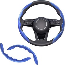 2pcs Universal Fit Carbon Fiber Steering Wheel Cover, Anti-Skid Steering Wheel C
