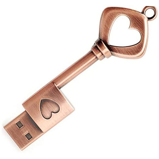 USB Flash Drive 32GB Metal Key of Love Key Chain USB Flash Drive high Speed