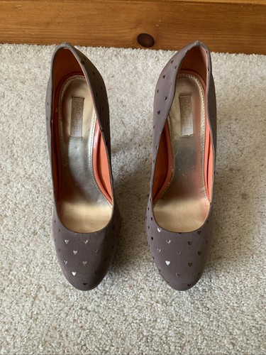 RACHEL ROY Heels Pumps Hearts Brown Purple Platform Stiletto Sz 8.5 Shoes Studs - Picture 7 of 9