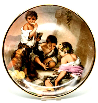 Debonair Pottery The Beggar Boys Teller Bartolome Esteban Murillo 1982 VINTAGE VG