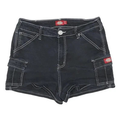 DICKIES Shorts Cargo Femme Noir Coton Mélangé Taille M 30" Travail Décontracté - Photo 1/4