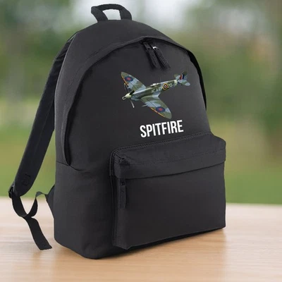 MSK-CLOTHING Supermarine Spitfire Aircraft Backpack British Aircraft Printed Boys School Bag