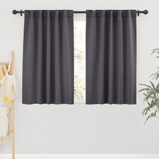 RYB HOME Blackout Curtains for Bedroom - 42"W x 45"L Pack of 2 , Grey