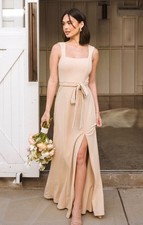 Show Me Your Mumu NWT Bridesmaid Maxi Paris Gown In Champagne Stretch Size M