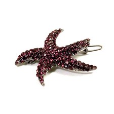 Hand Made Hair Jewelry swarovski crystal Starfish Barrette, Puple Rhinestone