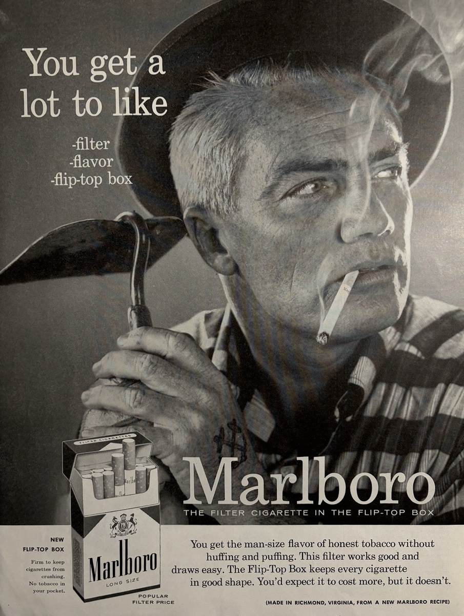 1956 Marlboro Cigarettes Smoke Flip Top Box Filter Richmond Va Vintage  Print Ad