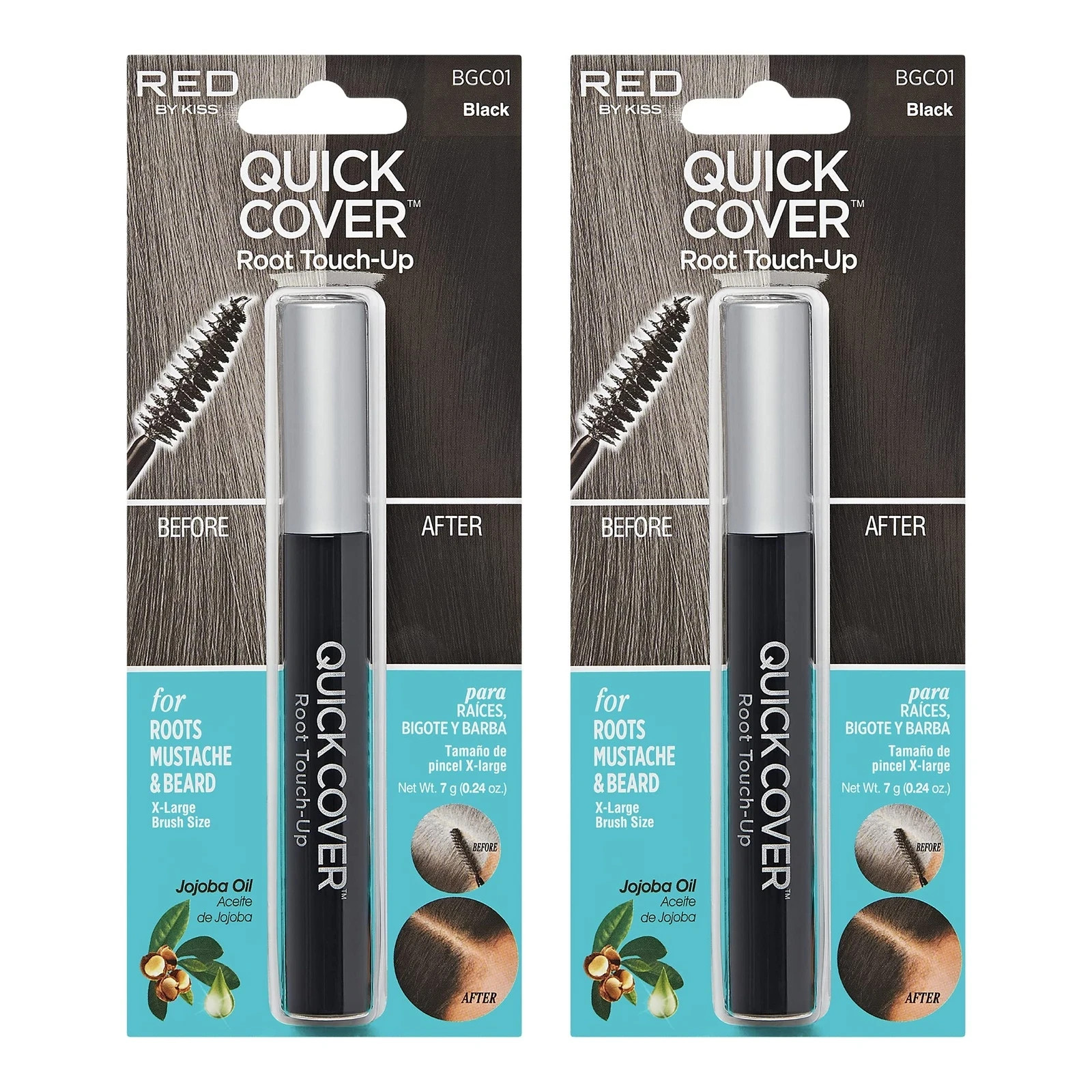 S Quick Cover Gray Hair Touch Up Brush Black Bgc01 2pcs