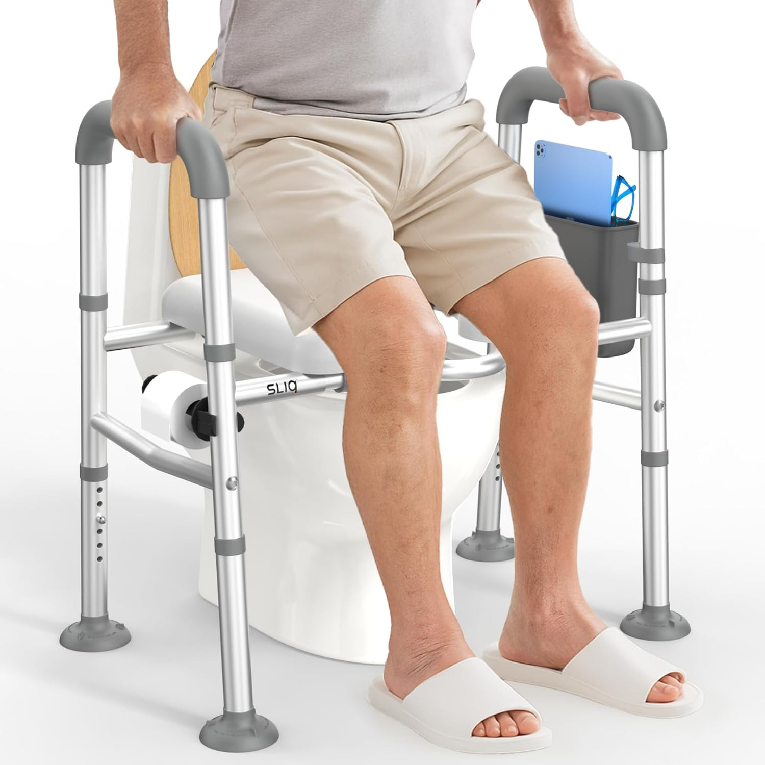 Risers For Seniors, Raised Handicap Toilet Seat With Handles