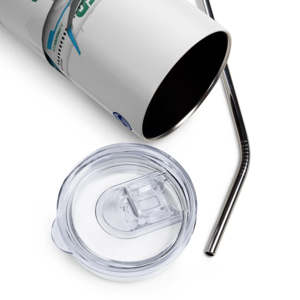 Copo de lembrança de viagem Frontier Airline Fleet 20 oz parede dupla ideia de presente - Imagem 4 de 4