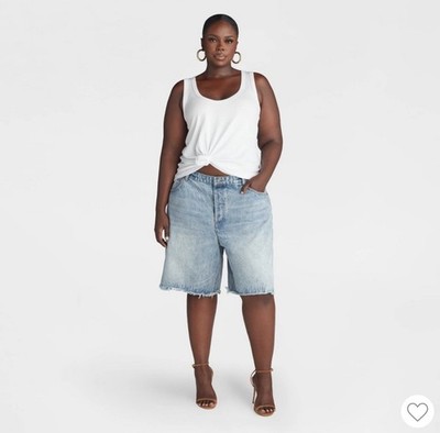 KBB by KAHLANA Women's 'The Denim Bermuda Shorts' - Light Wash 17