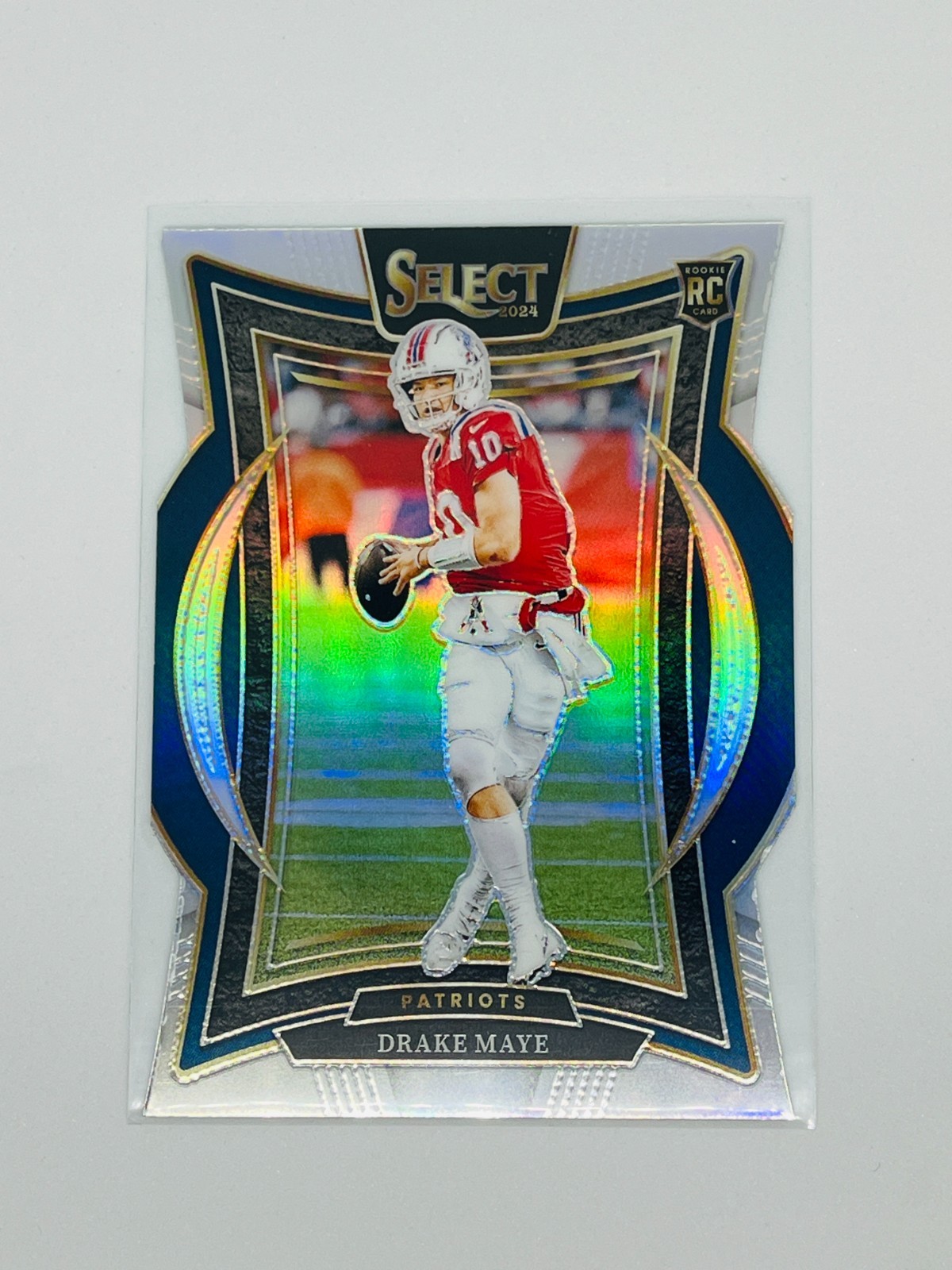 Drake Maye 2024 Panini Select Concourse Silver Prizm Rookie Die-Cut LA1