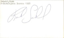 Rich Scheid Signed 3x5 Index Card Cut Aastros Marlins Autograph Den