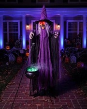 Halloween Decor - Animatronics Witch with Witches - Green Decor