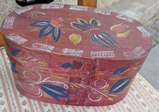 sehr große Spanschachtel Berchtesgaden Goden bemalt antik Viechtau Volkskunst